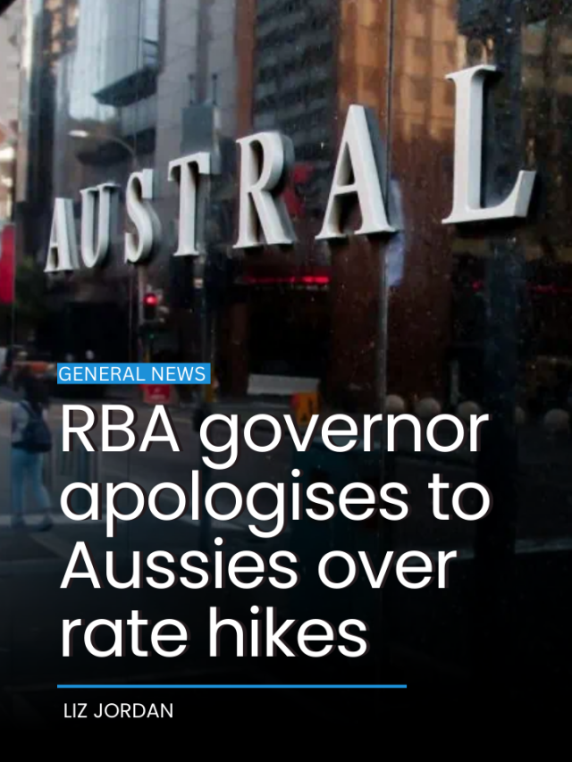RBA governor apologises to Aussies over rate hikes