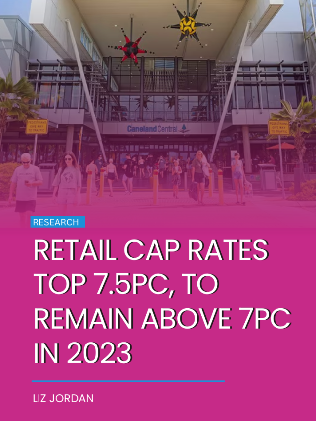 Retail cap rates top 7.5pc, to remain above 7pc in 2023