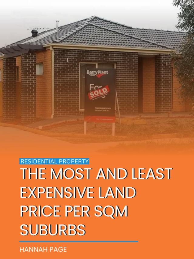 The most and least expensive land price per sqm suburbs