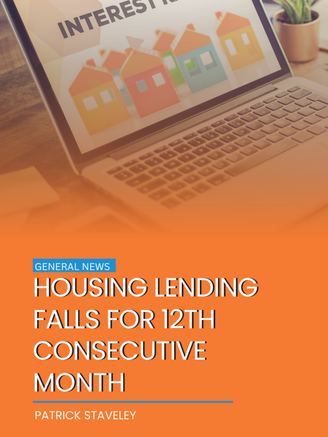 Housing lending falls for 12th consecutive month