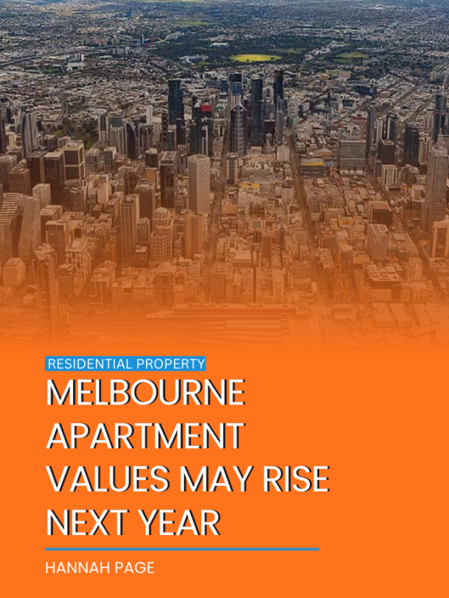 Melbourne apartment values may rise next year