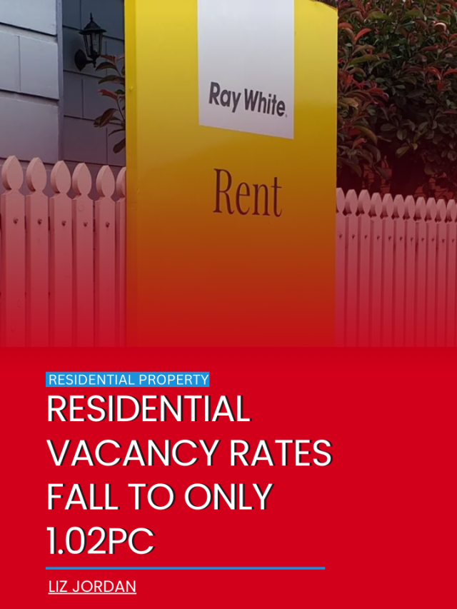 Residential vacancy rates fall to only 1.02pc