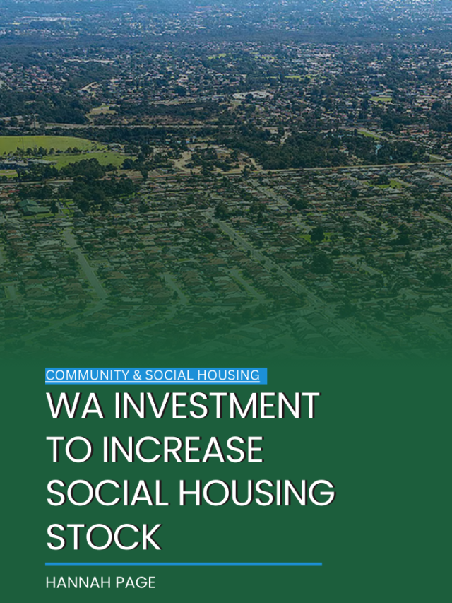 WA investment to increase social housing stock