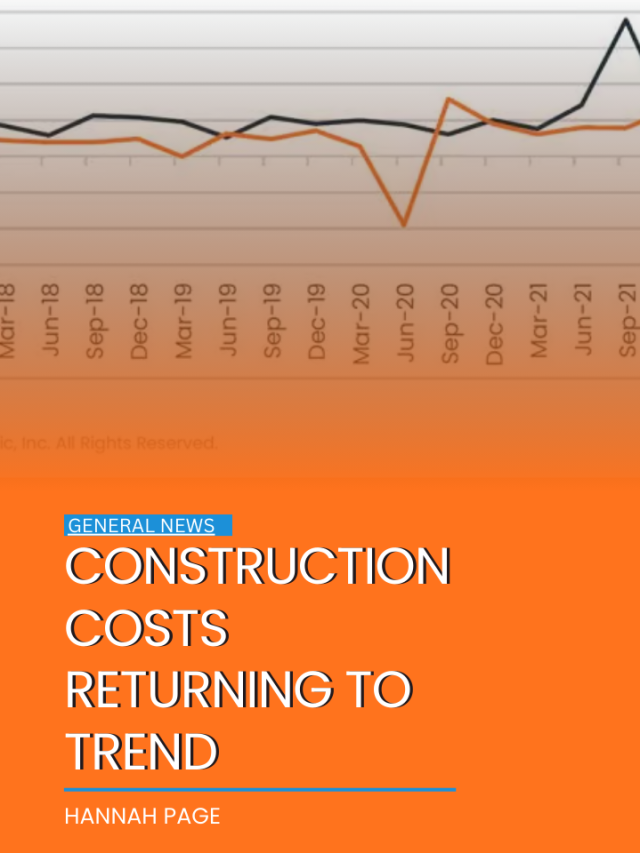Construction costs returning to trend